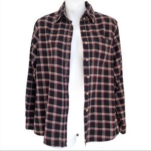 Brandy Melville Button Front Flannel/Plaid Shirt